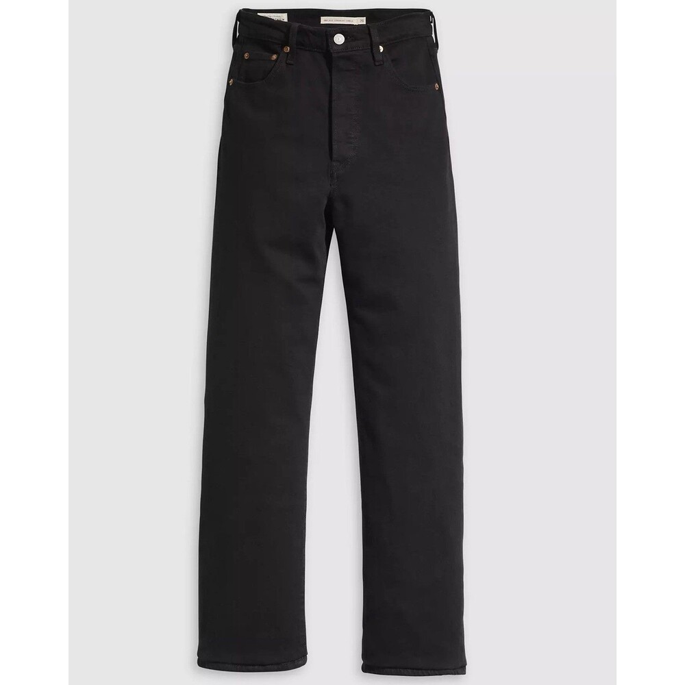 Levis 28 X 27 Premium Ribcage Straight Ankle Women’s Black Jeans New